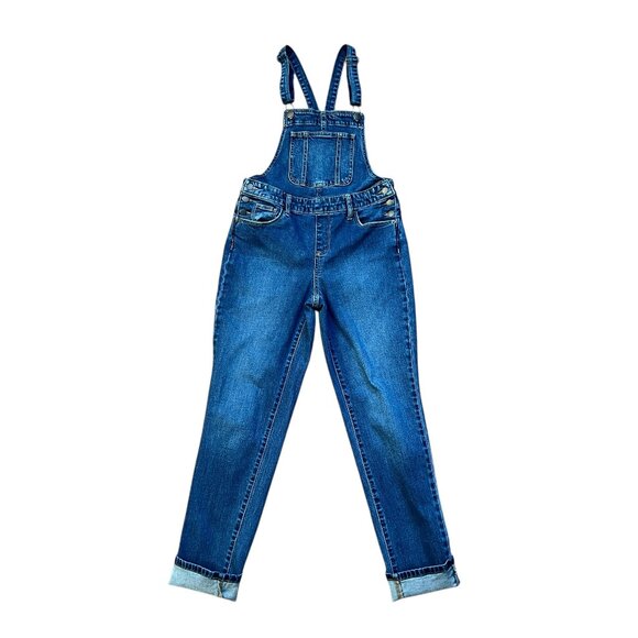 Universal Thread Highrise Cropped Medium Wash Denim Overalls (25/0) - Picture 1 of 14